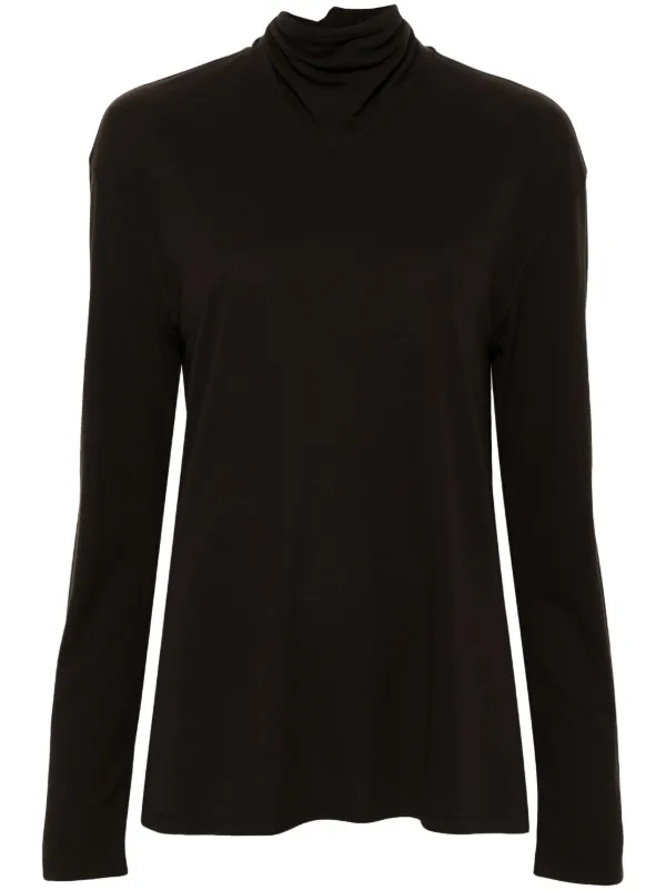 LEMAIRE scarf-detail long-sleeve Top | Brown | FARFETCH