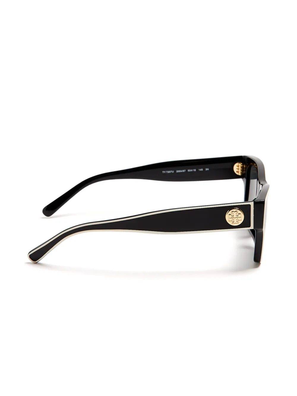 Tory Burch 0TY7207U zonnebril met rechthoekig montuur Zwart