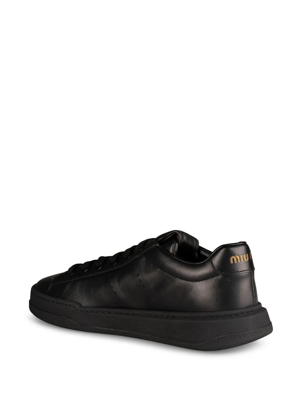 Miu Leren sneakers Zwart