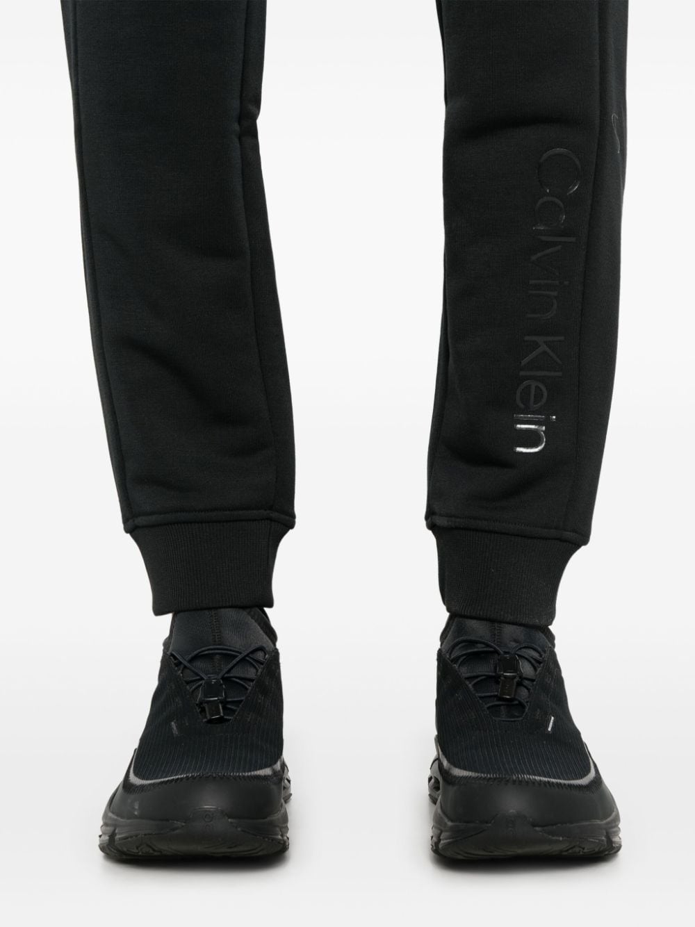 Shop Calvin Klein Logo-appliqué Track Pants In Black