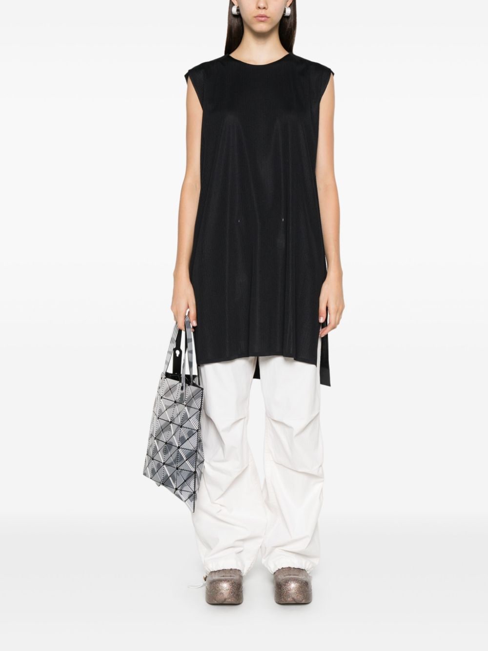 Pleats Please Issey Miyake Plissé tanktop - Zwart