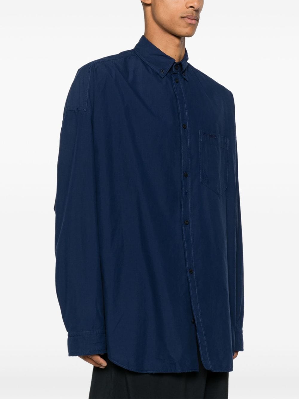 Shop Balenciaga Cocoon Shirt In Blue