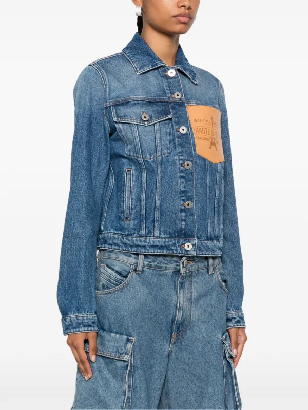 Jean Paul Gaultier logo-debossed Jacket | Blue | FARFETCH AO