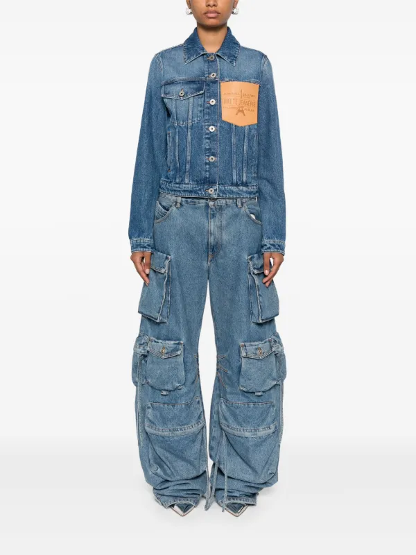 Jean Paul Gaultier logo-debossed Jacket | Blue | FARFETCH AO