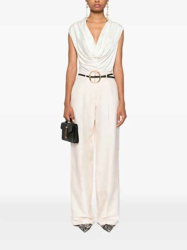 Magda Butrym Pantalones De Seda Anchos Neutro FARFETCH DO