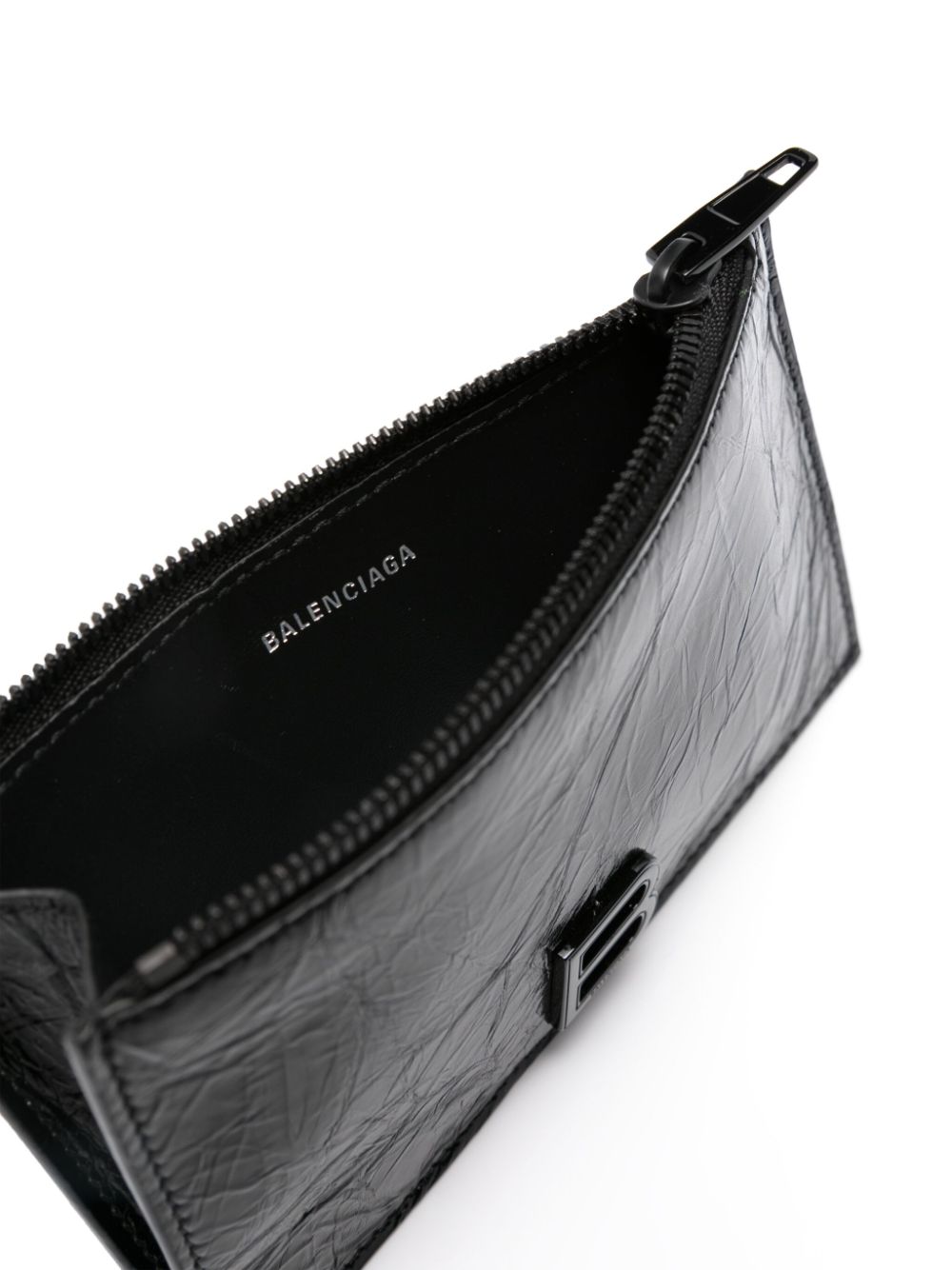 Shop Balenciaga Crush Card Holder In 黑色