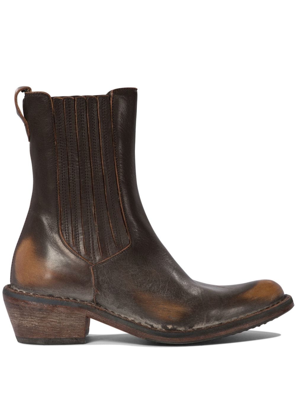 Moma Dallas leather ankle boots Brown