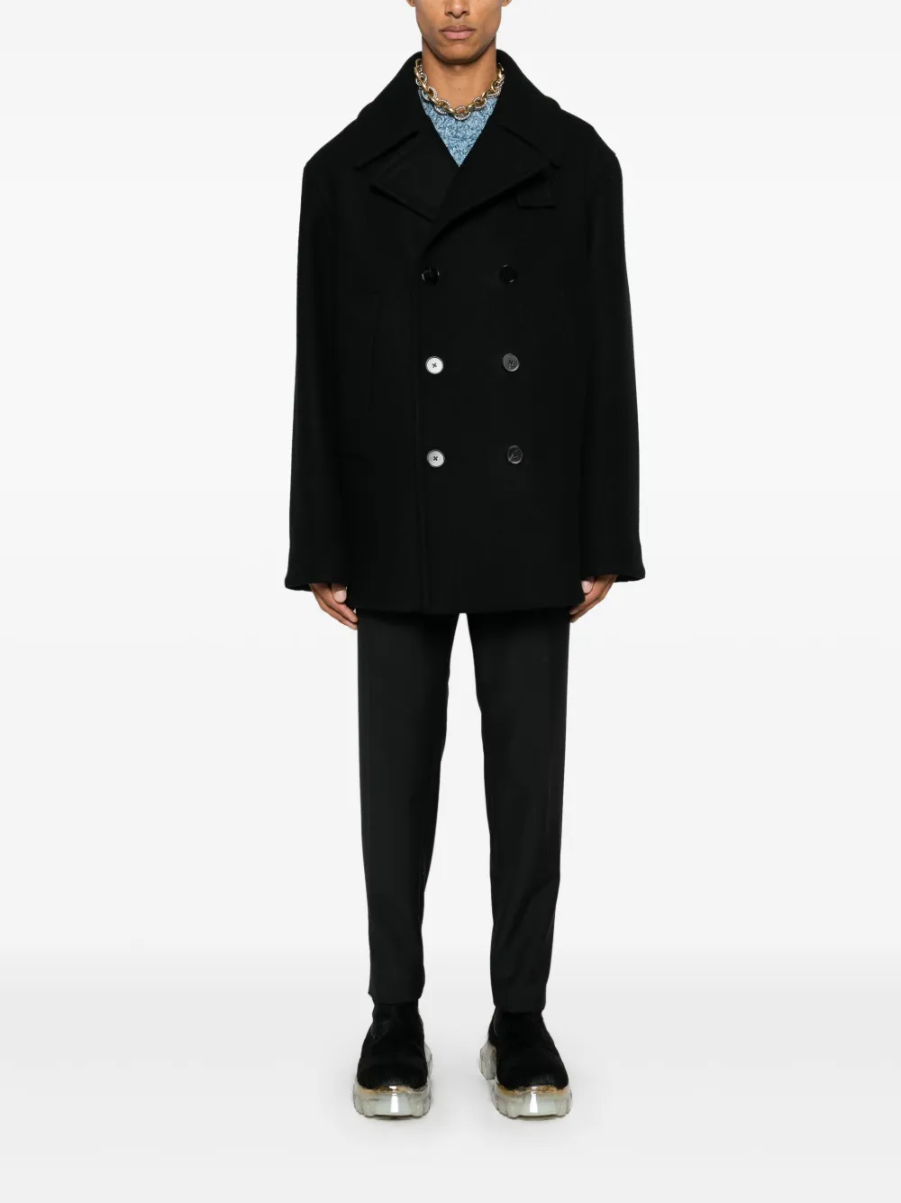 Jil Sander Wollen jas - Zwart
