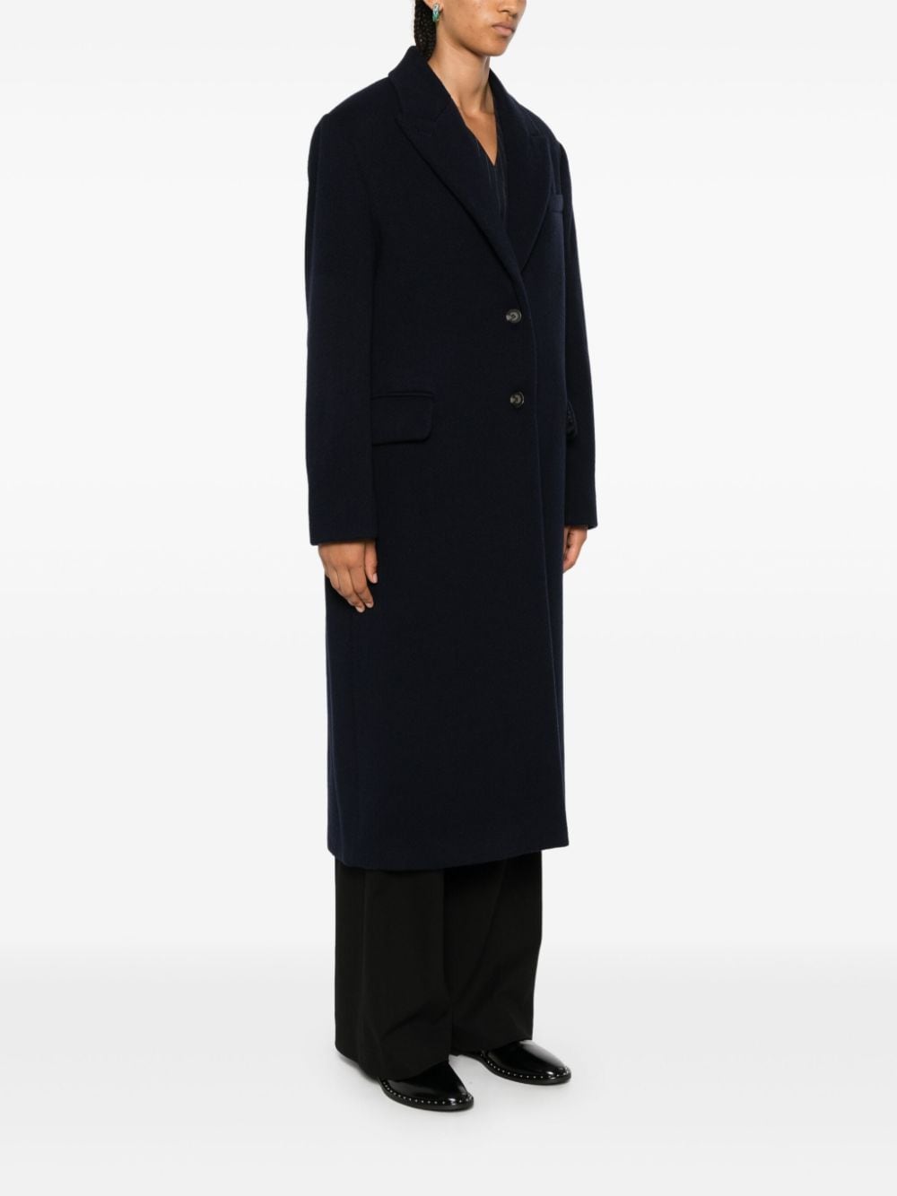 Shop Calvin Klein Logo-appliqué Coat In Blue