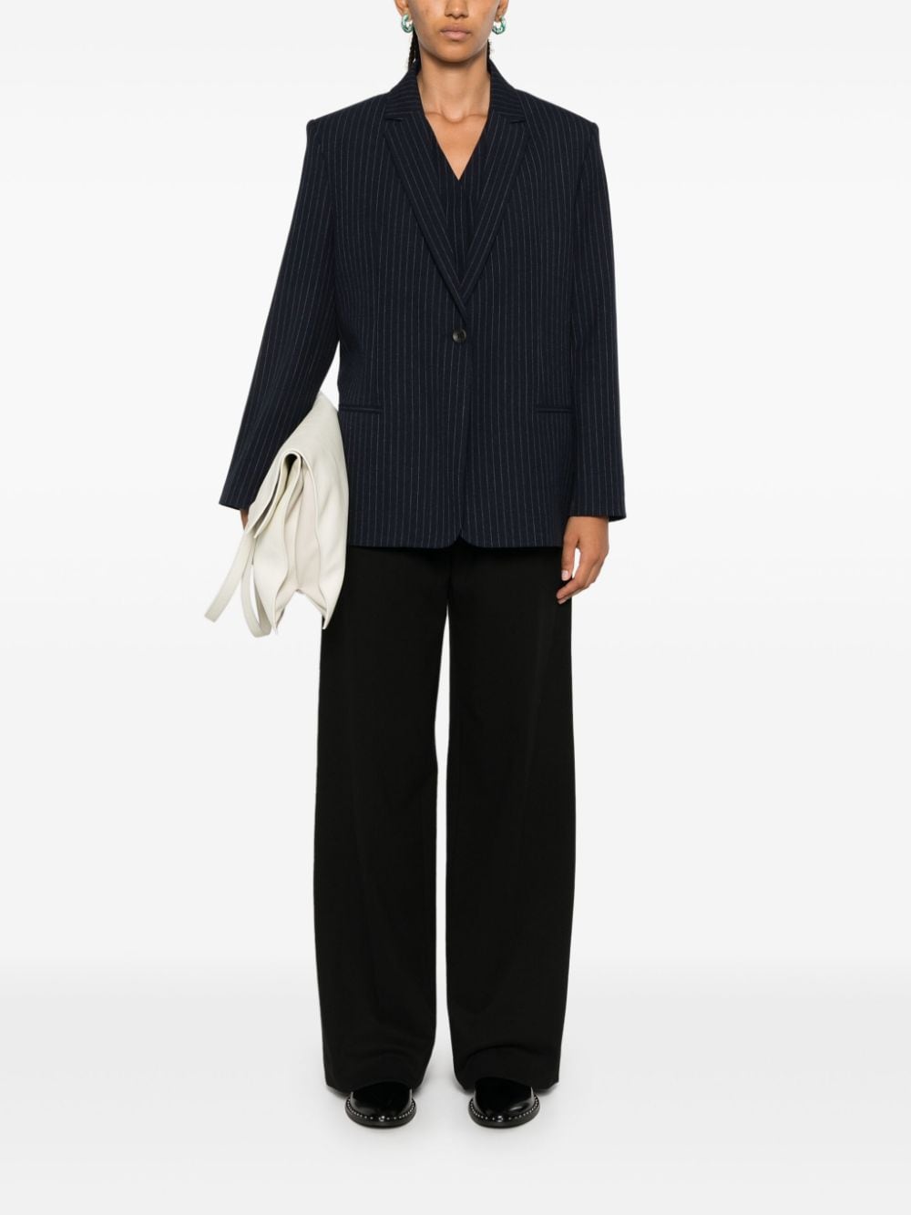 Shop Calvin Klein Pinstripe Blazer In Blue