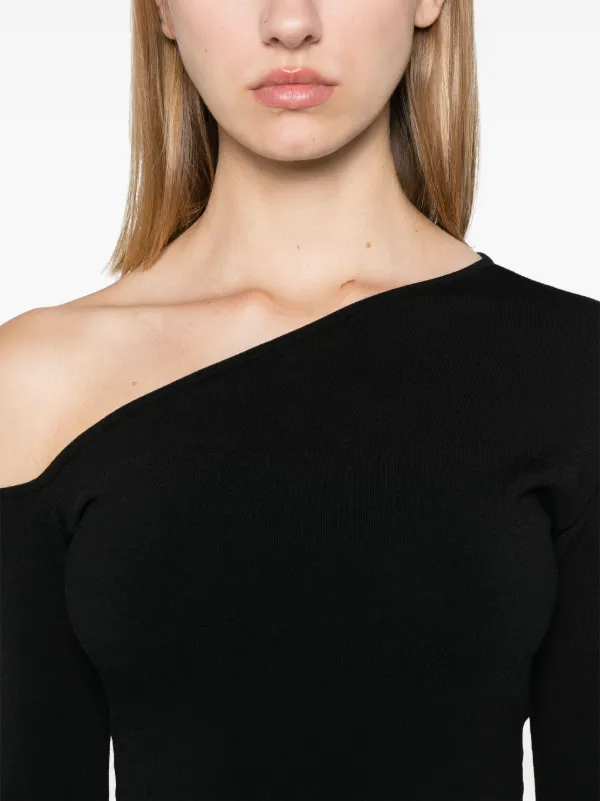Tシャツ・カットソー Nensi Dojaka Black stretch viscose top (NDSS23TOP040 BLACK) Nensi Dojaka Black Stretch Viscose Top | italist
