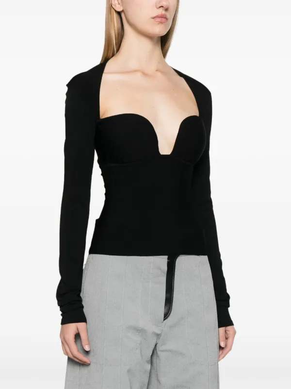 Tシャツ・カットソー Nensi Dojaka FW24 'Bustier' top (NDAW24KT061 BLACK) Nensi Dojaka bustier-style Top | Black | FARFETCH