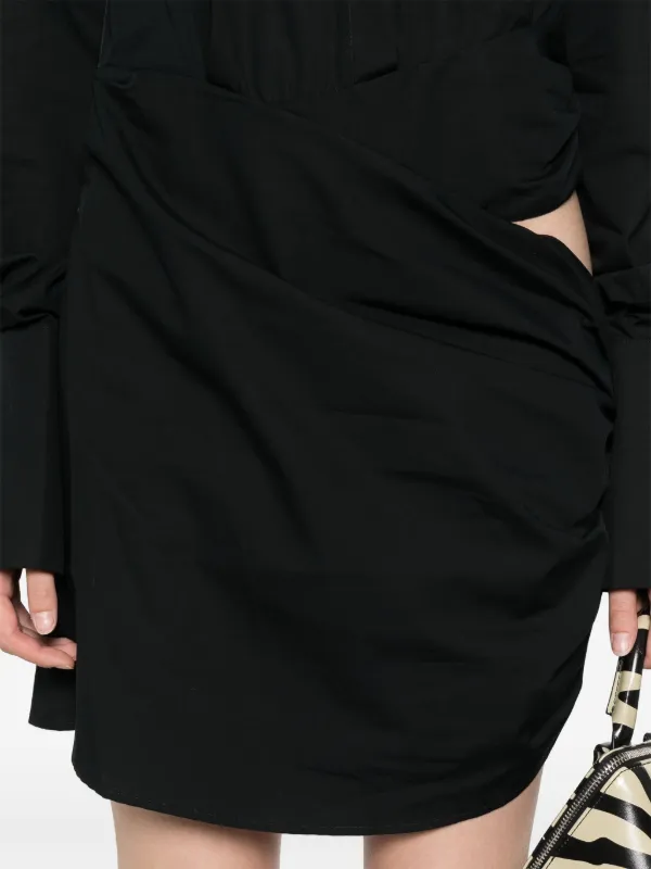 Nensi Dojaka Poplin Mini Dress | Black | FARFETCH
