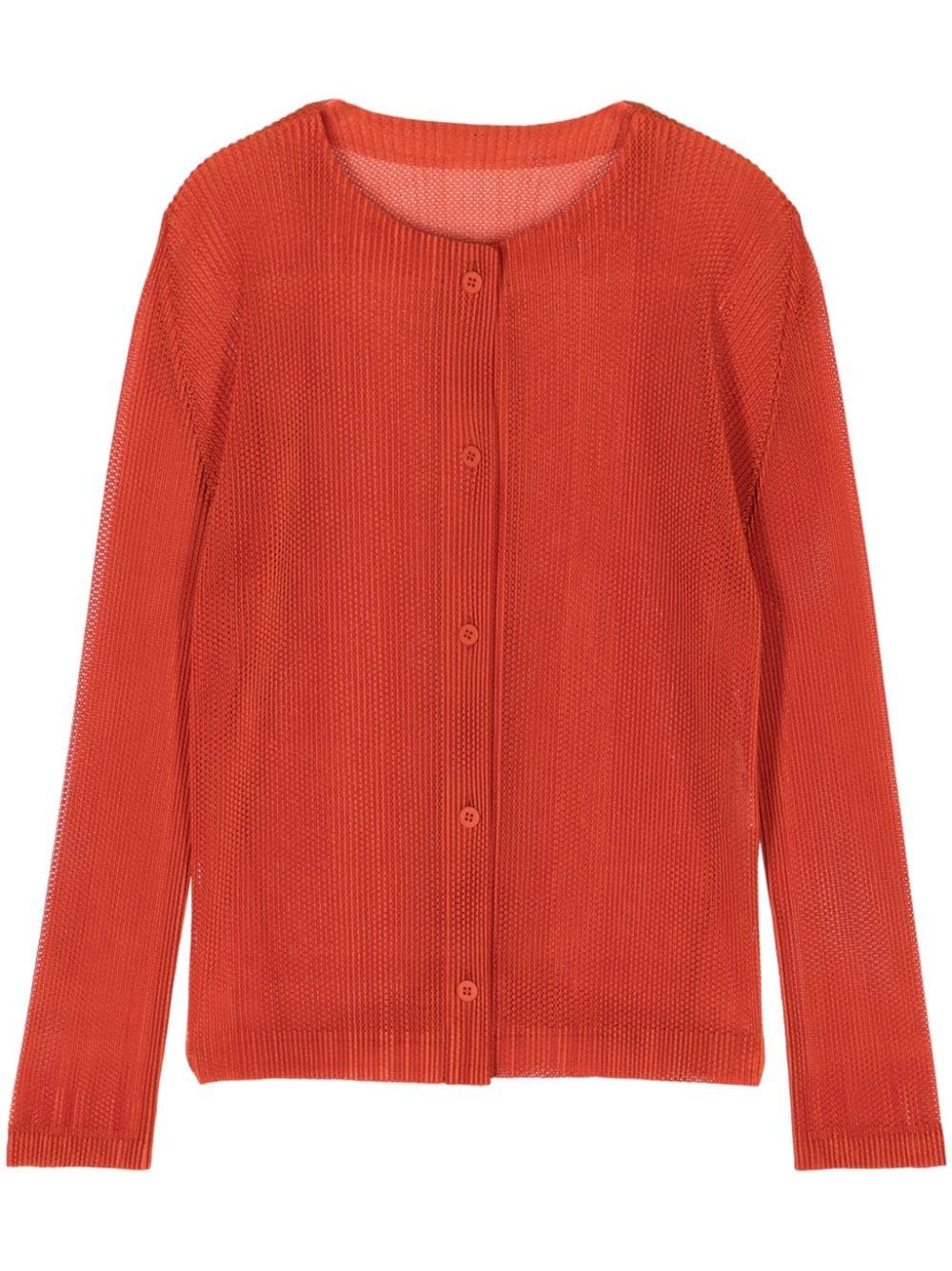 Shop Issey Miyake Tatami July Cardigan In Orange