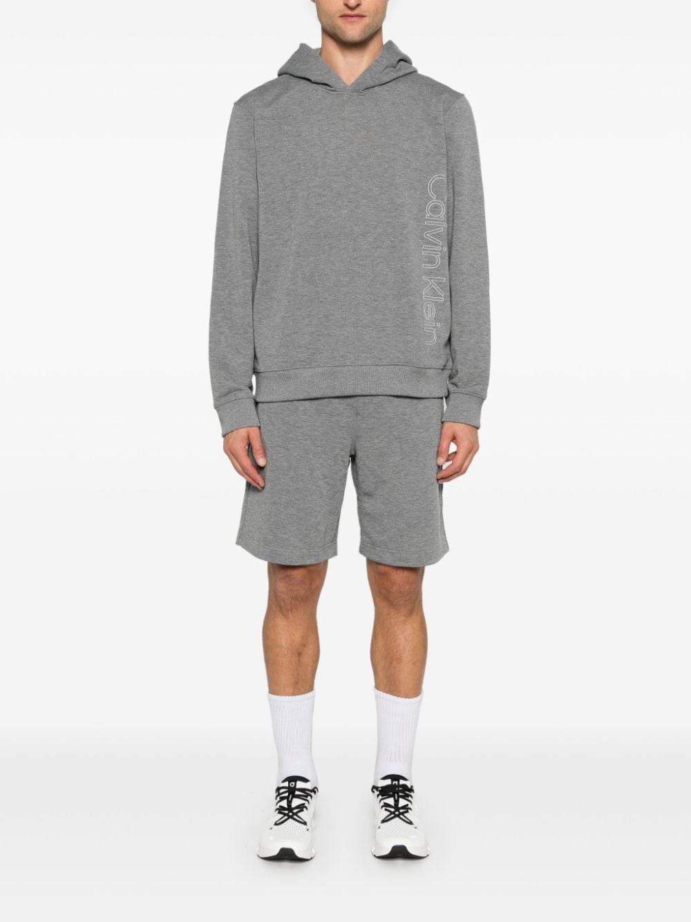 Shop Calvin Klein French-terry Track Shorts In Grey