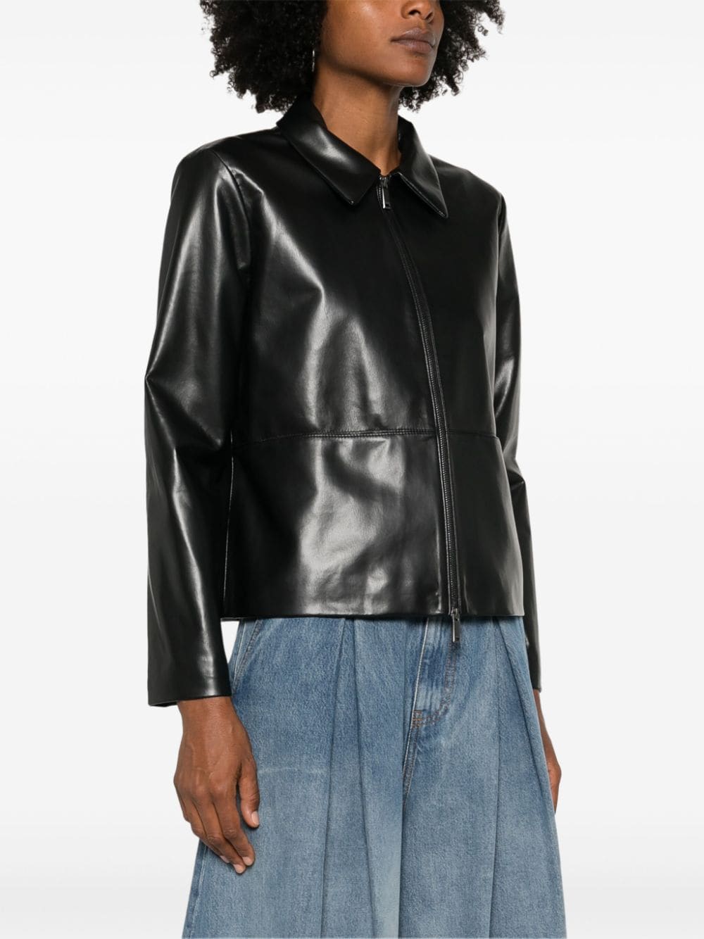 Shop Calvin Klein Faux-leather Jacket In Black