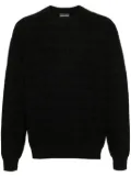 Emporio Armani link-stitch wool sweater - Black