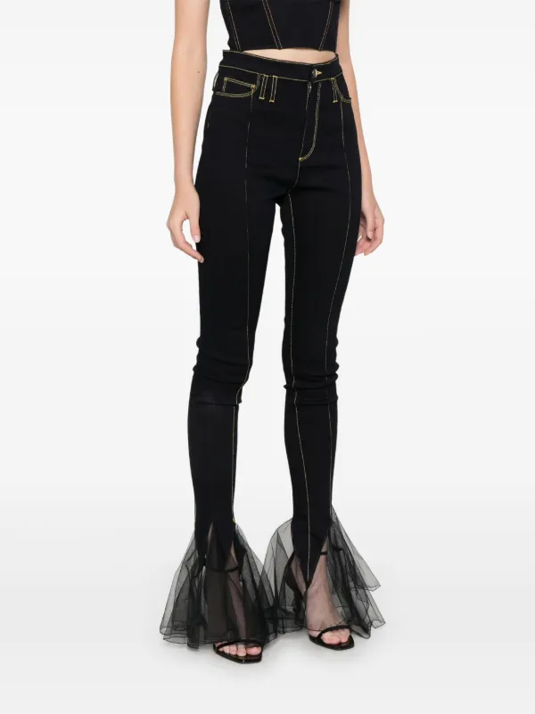 NENSI DOJAKA NDSS25KT066BLACK 関税送料込 Nensi Dojaka godet-detail Jeans | Blue | FARFETCH