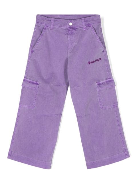 Palm Angels Kids logo-embroidered straight-leg jeans