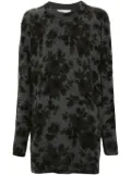 Blumarine floral-intarsia dress - Grey