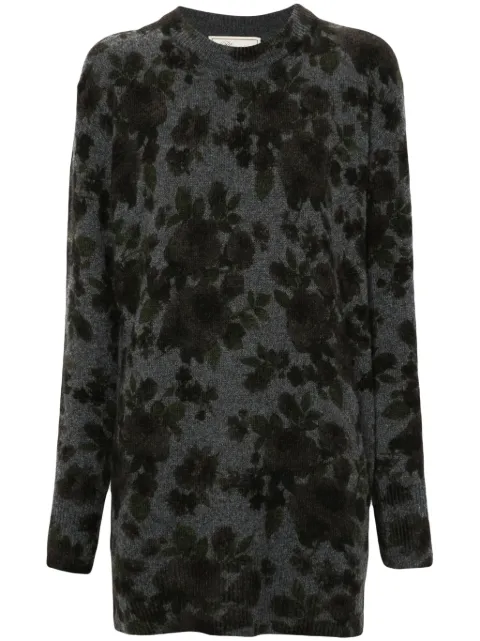 Blumarine floral-intarsia dress