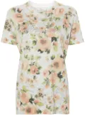 Blumarine rose-print jersey T-shirt - Grey