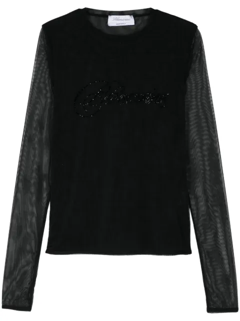 Blumarine playera con logo de strass