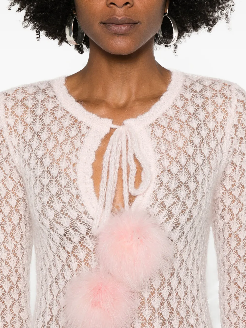 Blumarine Top met veren detail Roze