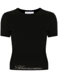 Blumarine logo-jacquard T-shirt - Black