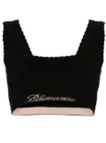 Blumarine logo-jacquard crop top - Black