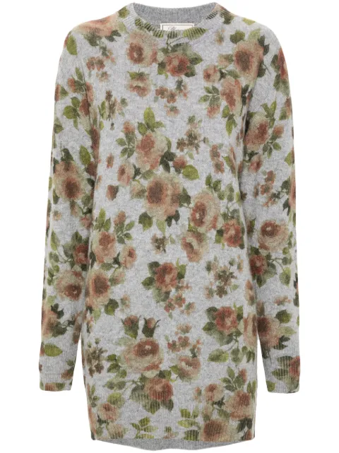 Blumarine floral-intarsia dress