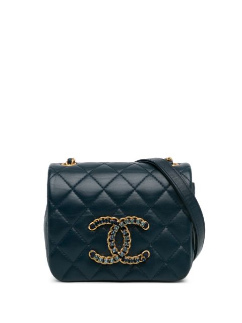 Cheap HOT SALE CHANEL 2021-2023 Mini Lambskin CC Crystal Full flap crossbody bag Women