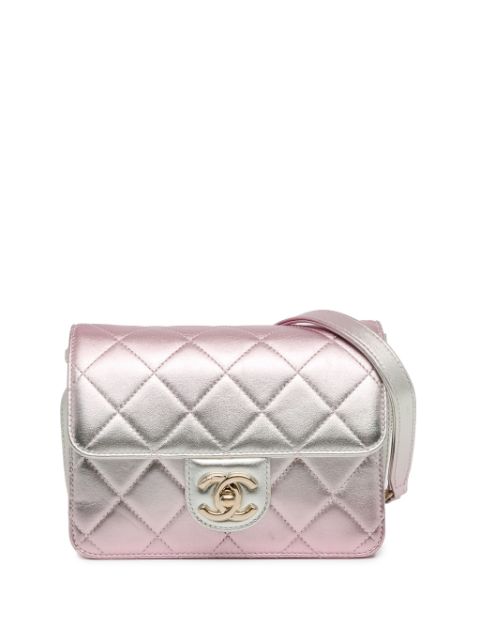 Cheap HOT SALE CHANEL 2021-2023 Mini Metallic Lambskin Like a Wallet Flap crossbody bag Women