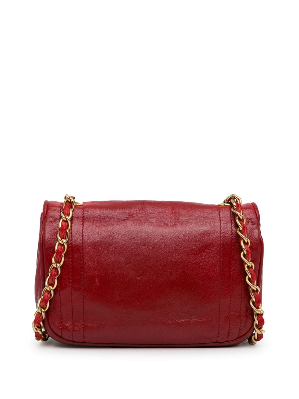 CHANEL Pre-Owned 1986-1988 CC Stitched Lambskin Flap crossbody bag - Rood