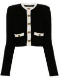 Alessandra Rich knitted cropped cardigan - Black