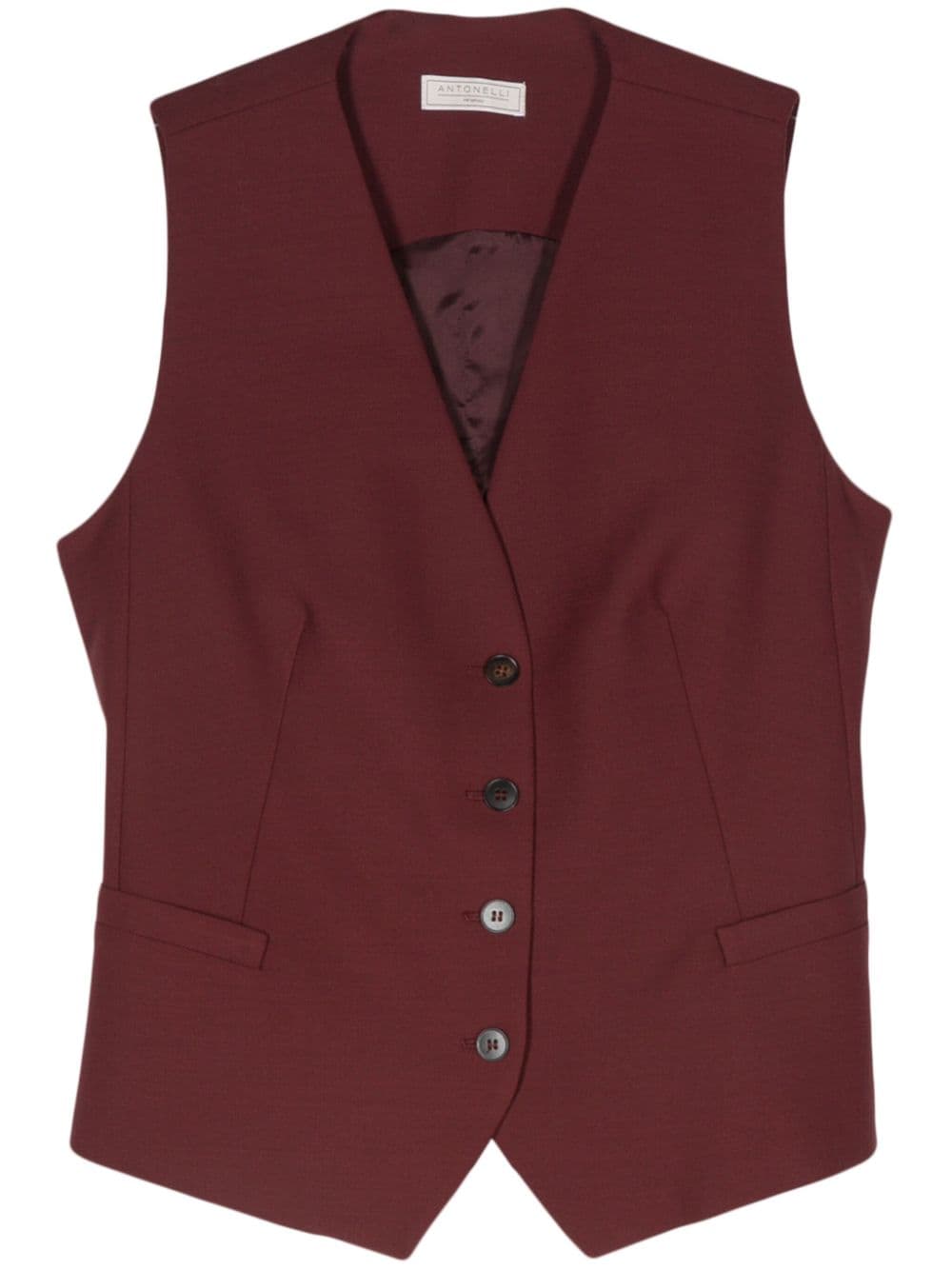 Shop Antonelli Dart-detail Waistcoat In Red