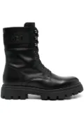 TWINSET Kids leather combat boots - Black