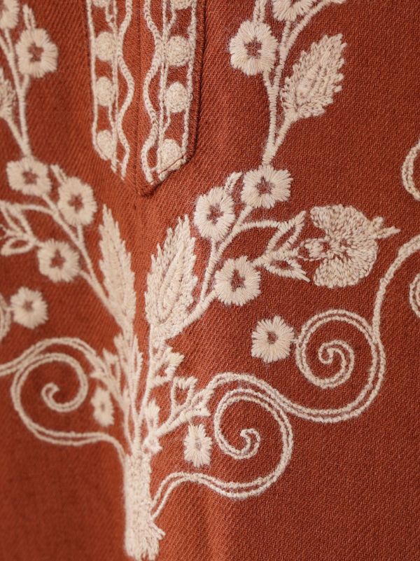 DAMASK EMBROIDERY よし LINEN DRESS