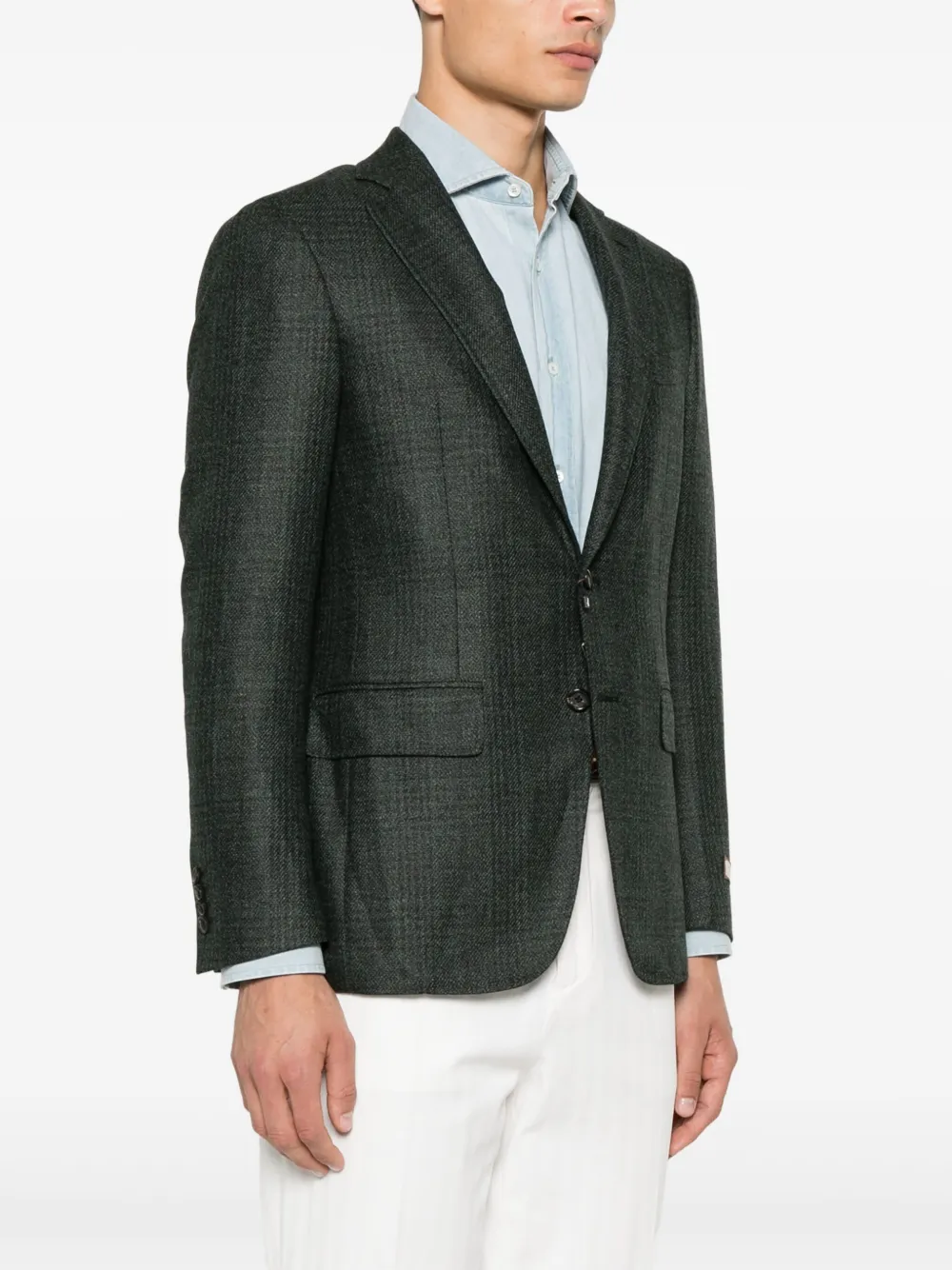 Canali Geruite blazer Groen