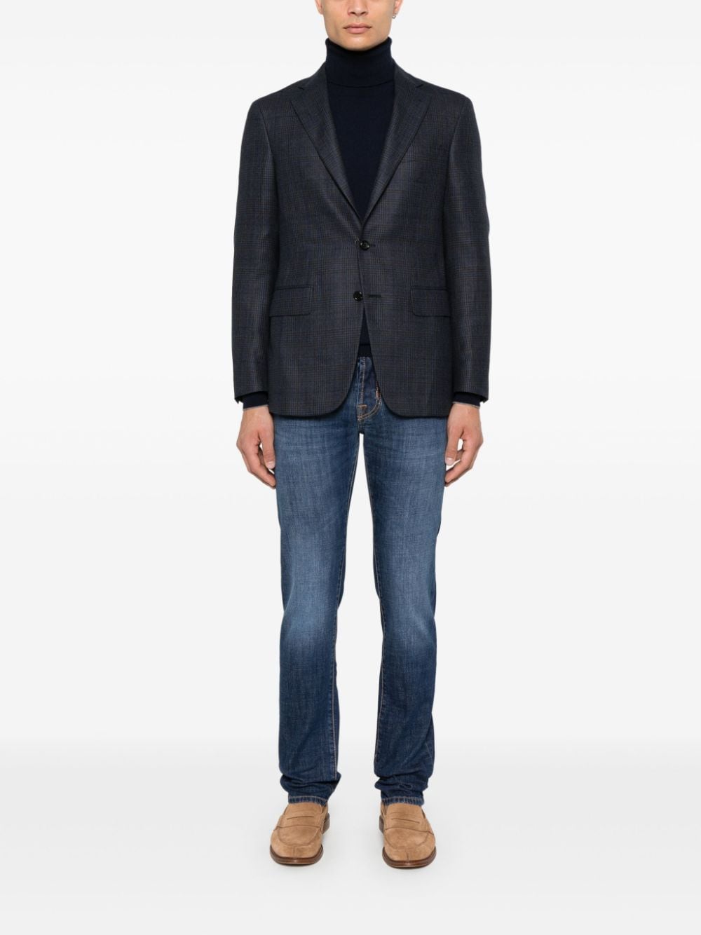 Canali Geruite blazer - Blauw