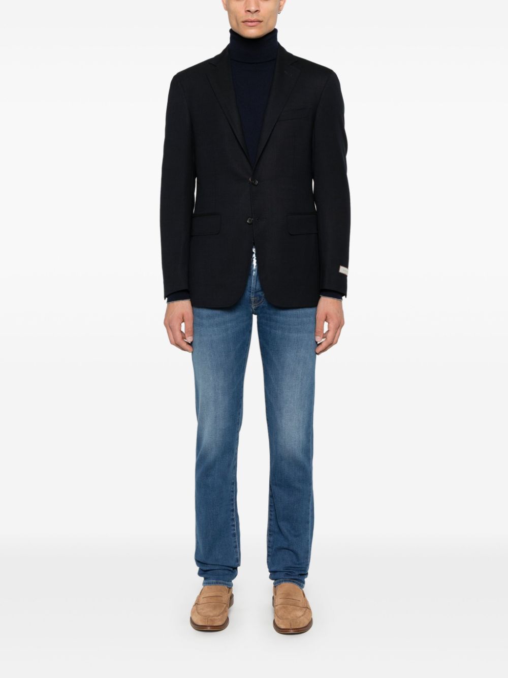 Canali Geweven blazer - Blauw