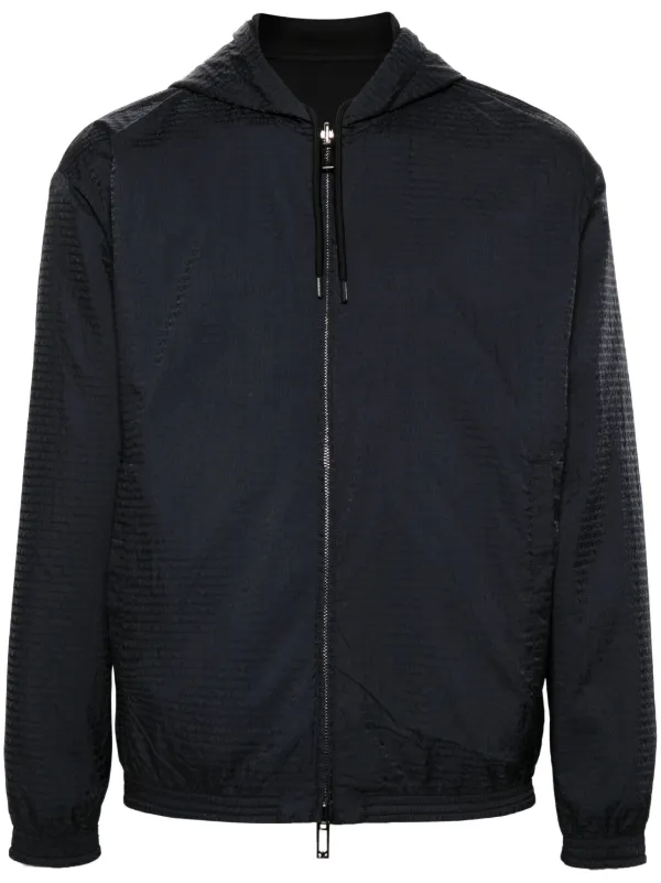 Emporio Armani Reversible zip up Hoodie Blue FARFETCH AU