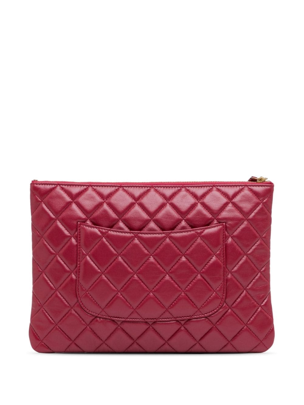 CHANEL Pre-Owned 2019 Medium Quilted Lambskin O Case clutch bag - Rood