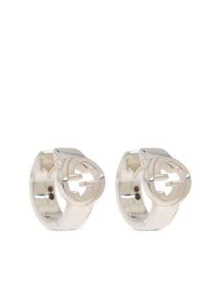 Gucci Interlocking Hoop Earrings | Silver | FARFETCH