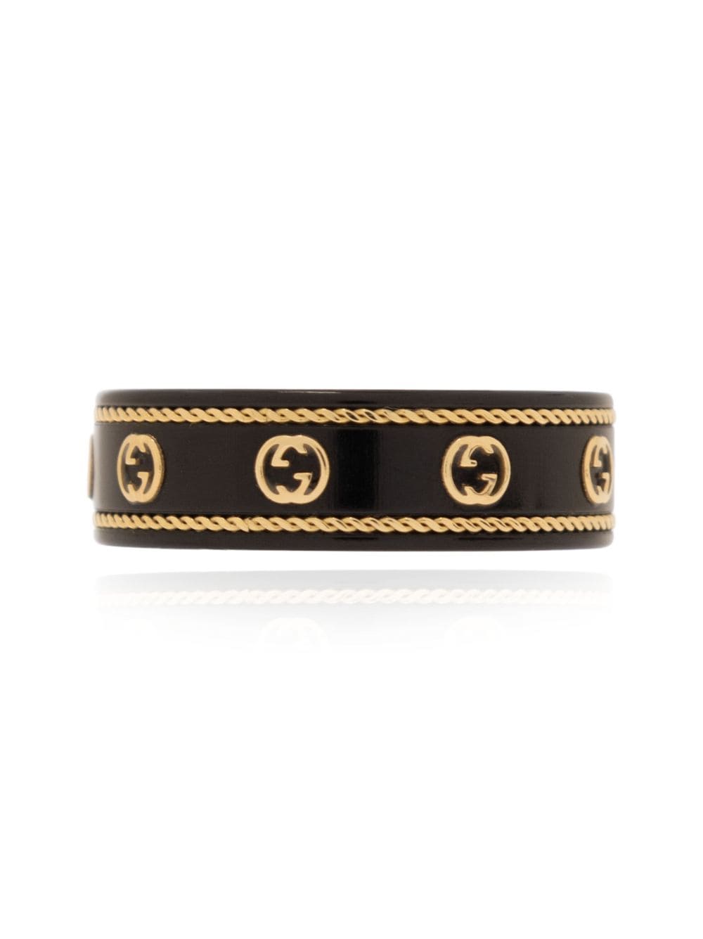 Shop Gucci Icon Ring In Schwarz