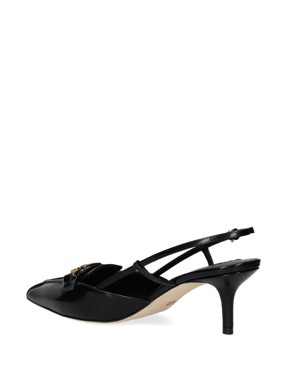 Shop Elisabetta Franchi 60mm Gold-tone Leather Pumps In Black