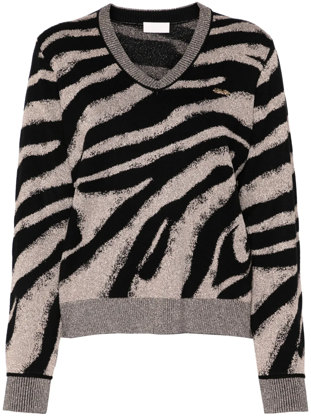 LIU JO Sweater met zebra jacquard Zwart