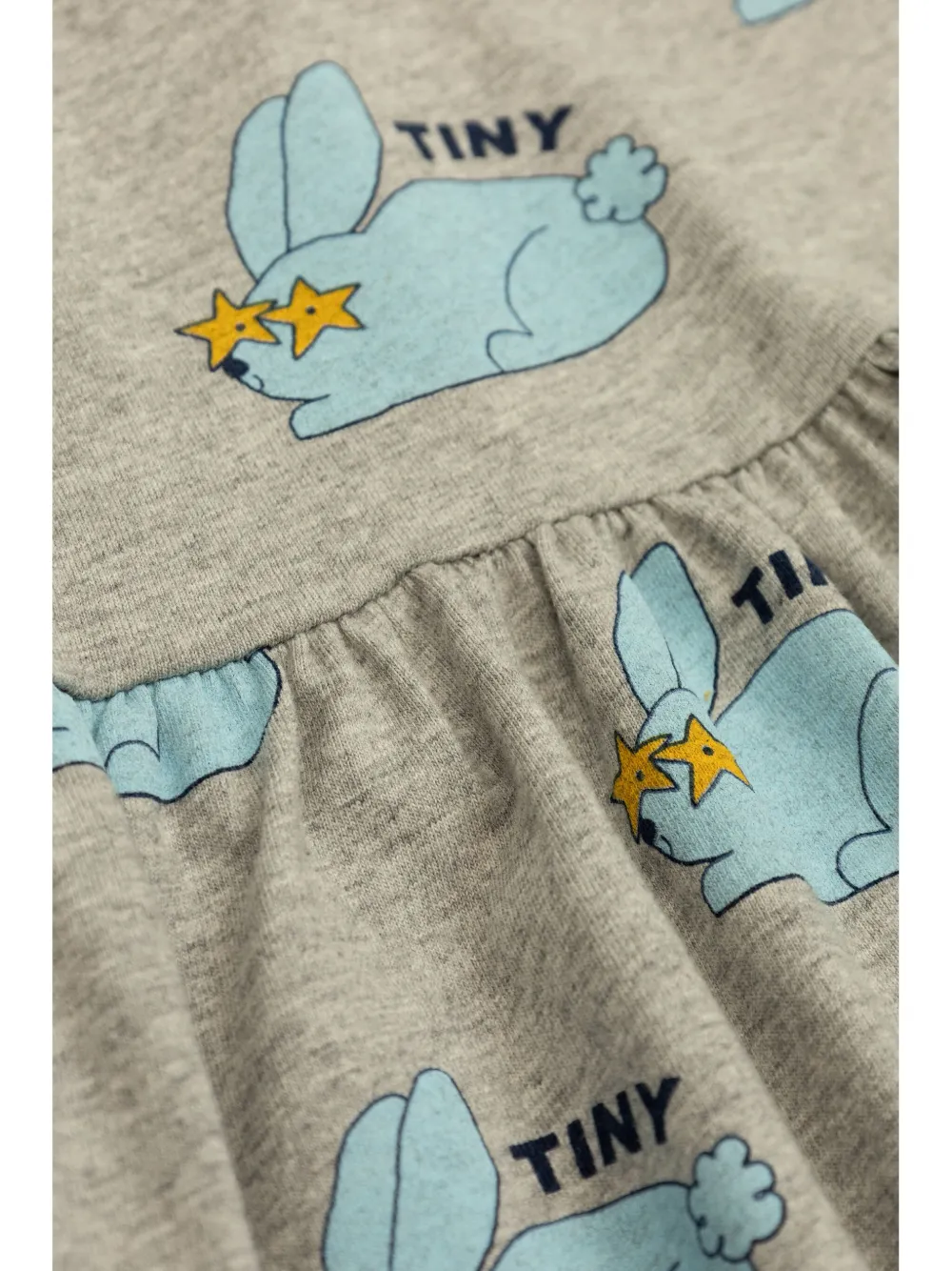Tiny Cottons Rabbit-logo-print Cotton Peplum Skirt In 灰色