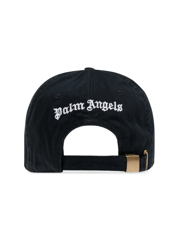 Palm Angels ロゴ刺繍 キャップ 黒 Palm Angels logo-embroidered Baseball Cap | Blue | FARFETCH