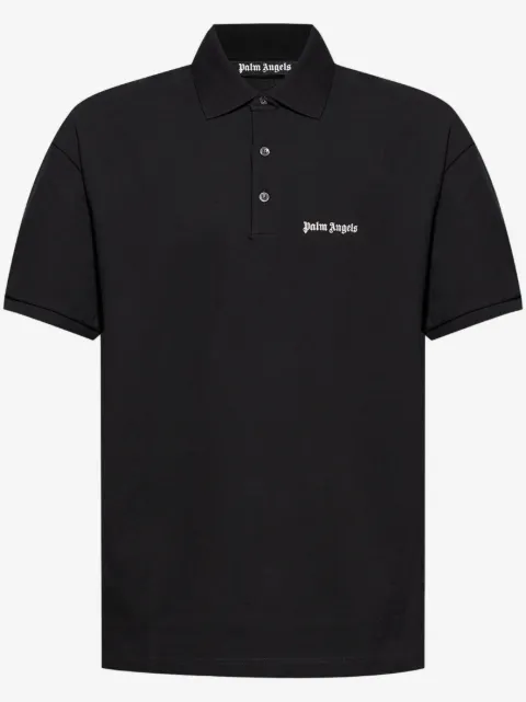 Palm Angels logo-embroidered polo shirt